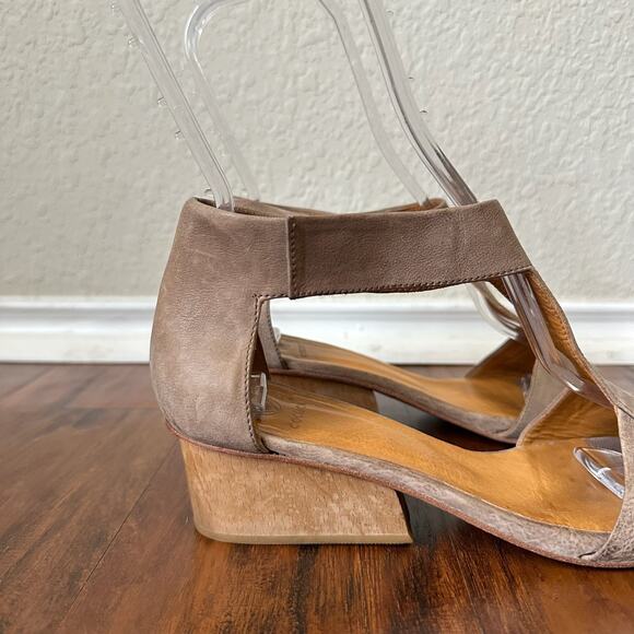 COCLICO Ollie Sandals Taupe Nubuck Leather Ankle Strap - Picture 3 of 14
